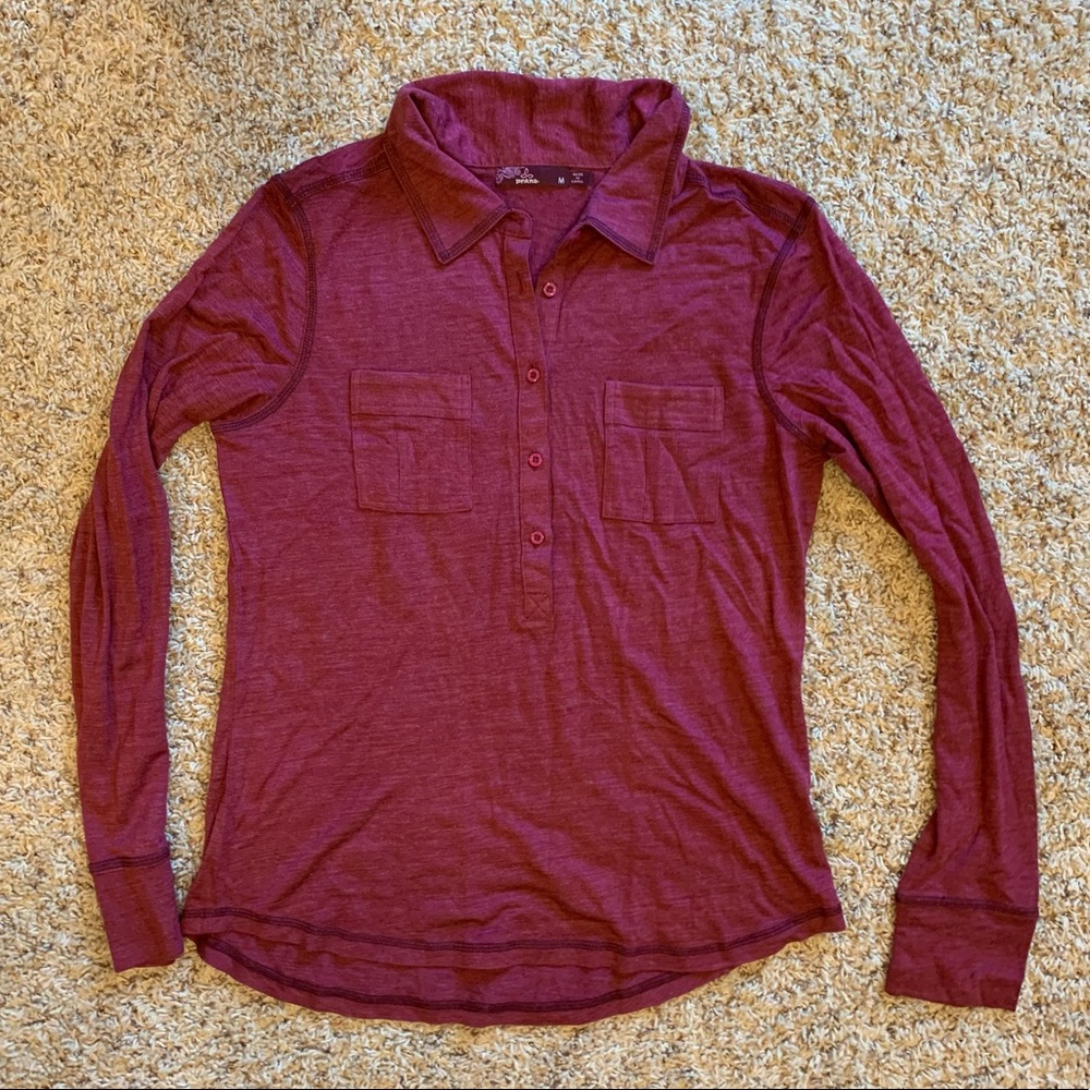 EUC Prana Collared Henley size Medium